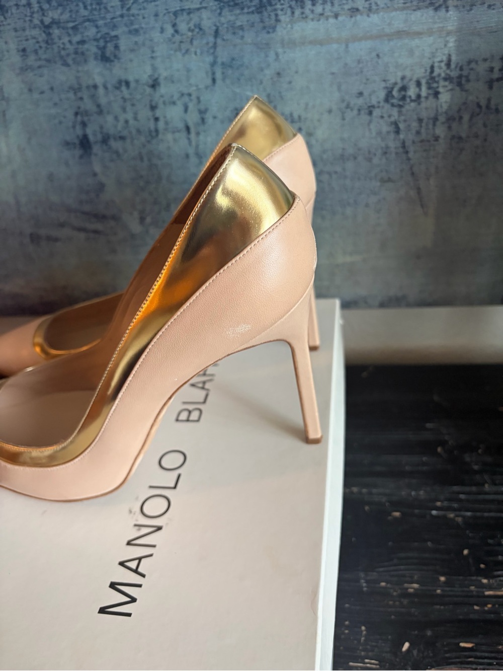 Manolo Blahnik Nude & Gold Pumps β Size 10 - Picture 4 of 16